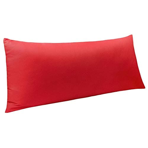 NTBAY Body Pillowcase - Brushed Microfiber 20x54 Pillowcase - Soft, Wrinkle-Free, Fade-Resistant, Stain-Resistant, Red Body Pillow Cover with Envelope Closure - 20x54 Inches, Red