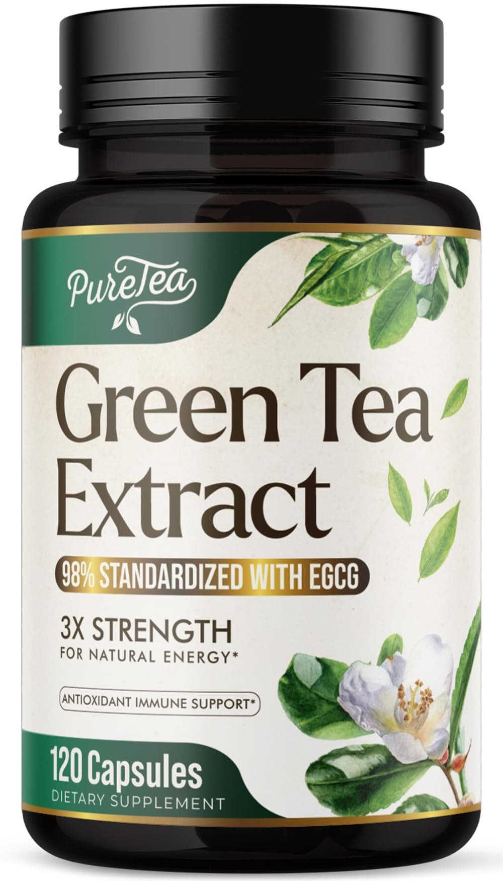Green Tea Extract Capsules 1000mg 98 Polyphenols 45 EGCG for Heart Support with Antioxidants 3X Absorption Green Tea Pills Supplement for Natural Energy Gentle Caffeine 120 Capsules