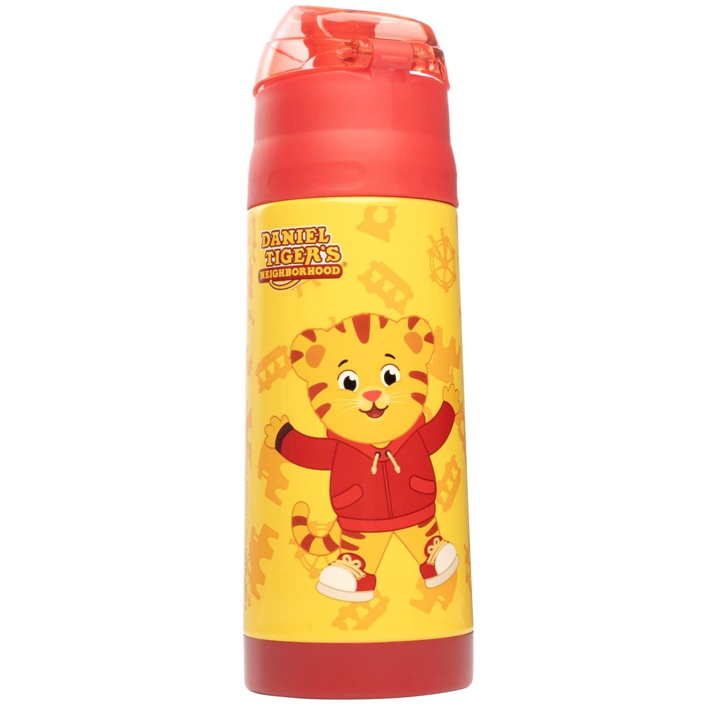 Daniel Tiger Stainless Steel 13 oz Reusable Water Bottle for Kids YellowDouble Wall Insulated Spill Proof Lid wBuiltin StrawKeep Liquids Hot or Cold For HoursEasily Fits in Lunch Boxes Bags
