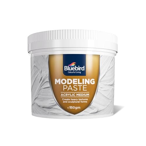 Bluebird Professional Thick Modeling Paste 5.3 Oz / 150GM - High Density, Acrylic Medium - for Texture and Thickness, Dimension Additive (White, 5,3 Oz / 150GM)