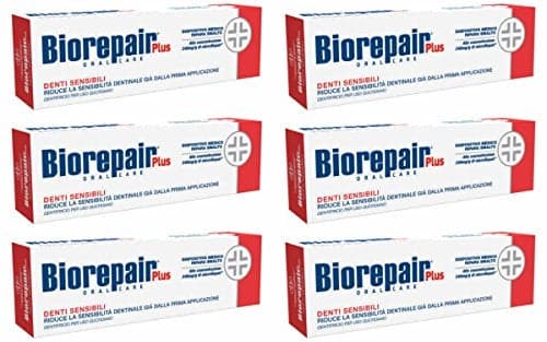 Biorepair Sensitive Teeth Daily Toothpaste 254 Fluid Ounces 75ml Tubes Pack of 6 Italian Import