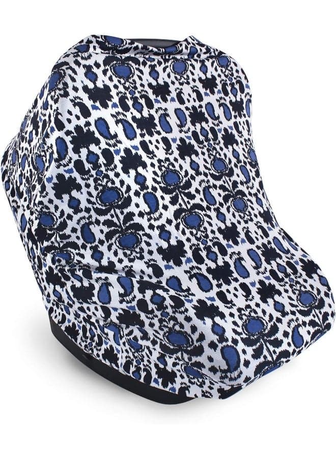 Yoga Sprout Multi Use Car Seat Canopy, Blue Ikat