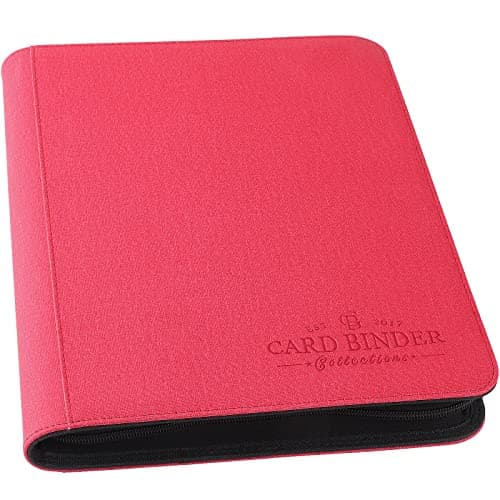 Foalgo Trading Card Binder Card Collection Binder Album Folder with 540 Side Loading Pockets 9 Pocket Trading Card Album Folder for TGCMTG Baseball Cards YugiohRed