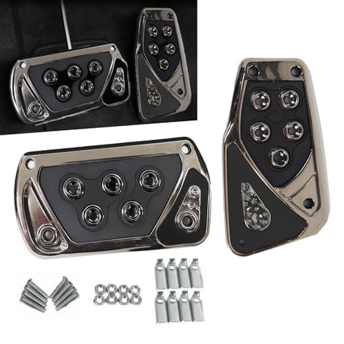 Merdege Pack of 2 Car Pedal Covers AntiSlip Vehicle Foot Treadle 255In x 511In Automatic Pedal Pad Universal Accessories for Most Cars Black