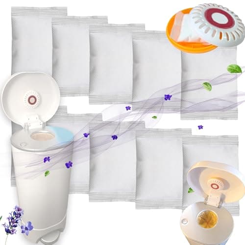 PurifyLogix 10PCS Upgraded Lavender Scented Baking Soda Refills for 35 Puck Baking Soda Cartridge Diaper Pail Deodorizers Odor Absorber Compatible with Munchkin Step and Pail Diaper Pails