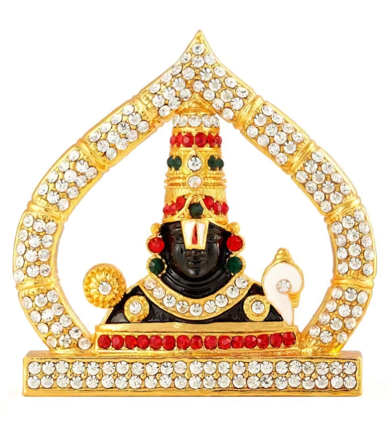 GCT Tirupati Balaji Idol Lord Venkateswara Idol (B-185) Black Gold Metal Statue for Home Décor Car Dashboard Mandir Pooja Murti Temple Puja Office Table Showpiece