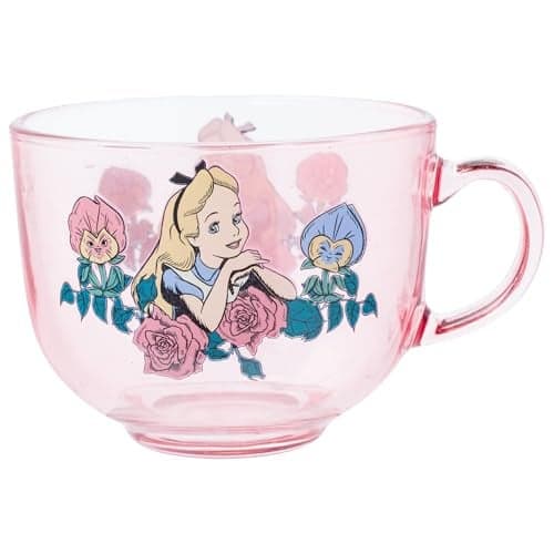 Silver Buffalo Disney Alice in Wonderland Glass Coffee Mug Featuring Alice, 16 Ounces