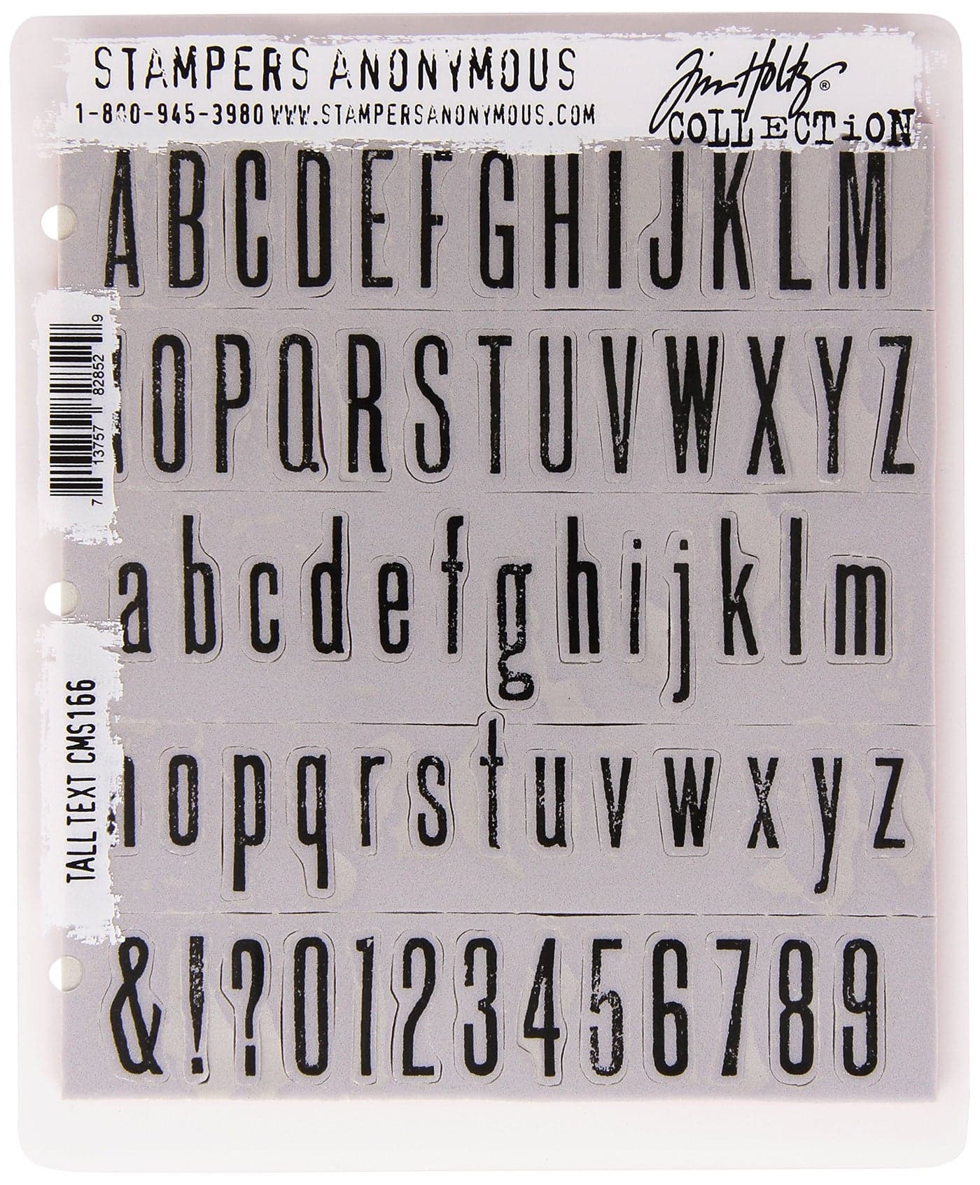 Stampers Anonymous Tim Holtz Cling Rubber Stamp Set 7 by 85Inch Tall Text