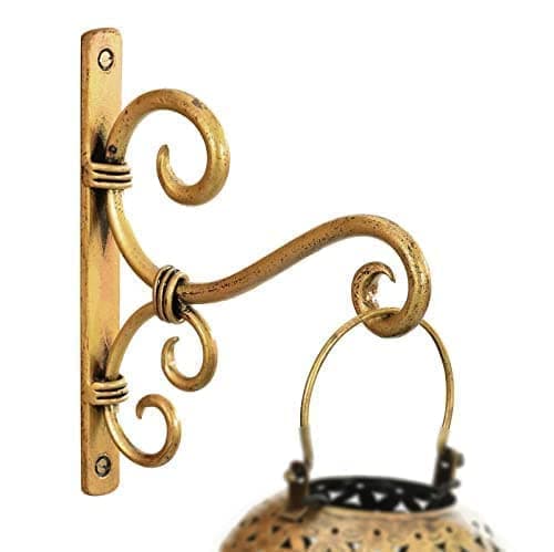 Craftize Mstore Metal Plant Hanger – Golden Wall Hanging Hook for Planters, Bird Feeders, Lanterns, Wind Chimes, Hanging Baskets & Lights, Indoor Outdoor Balcony Décor, Pack of 1