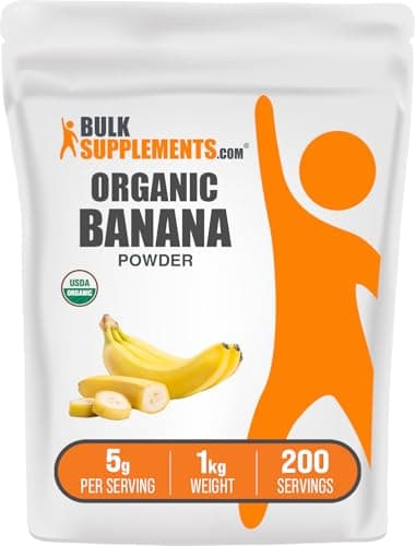 BulkSupplementscom Organic Banana Powder Banana Fruit Powder Nutrient Rich AirDried Gluten Free 5g per Serving 1kg 22 lbs Pack of 1