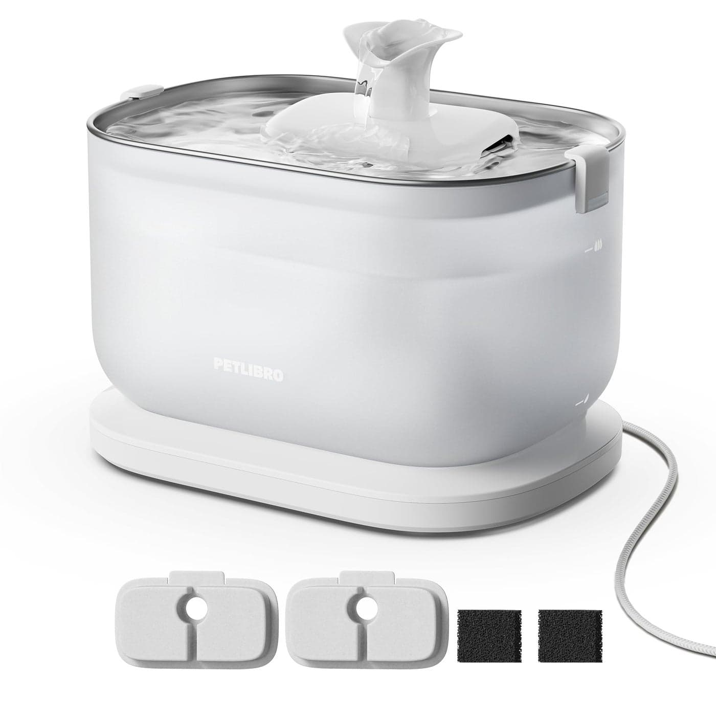 PETLIBRO Corded Cat Water Fountain Cat Fountain Indoor Stainless Steel Tray 25L84oz Wireless Pump Pet Water Fountain Cat Water Dispenser with Two Flow Modes Pet Fountain for Drinking Easy Clean