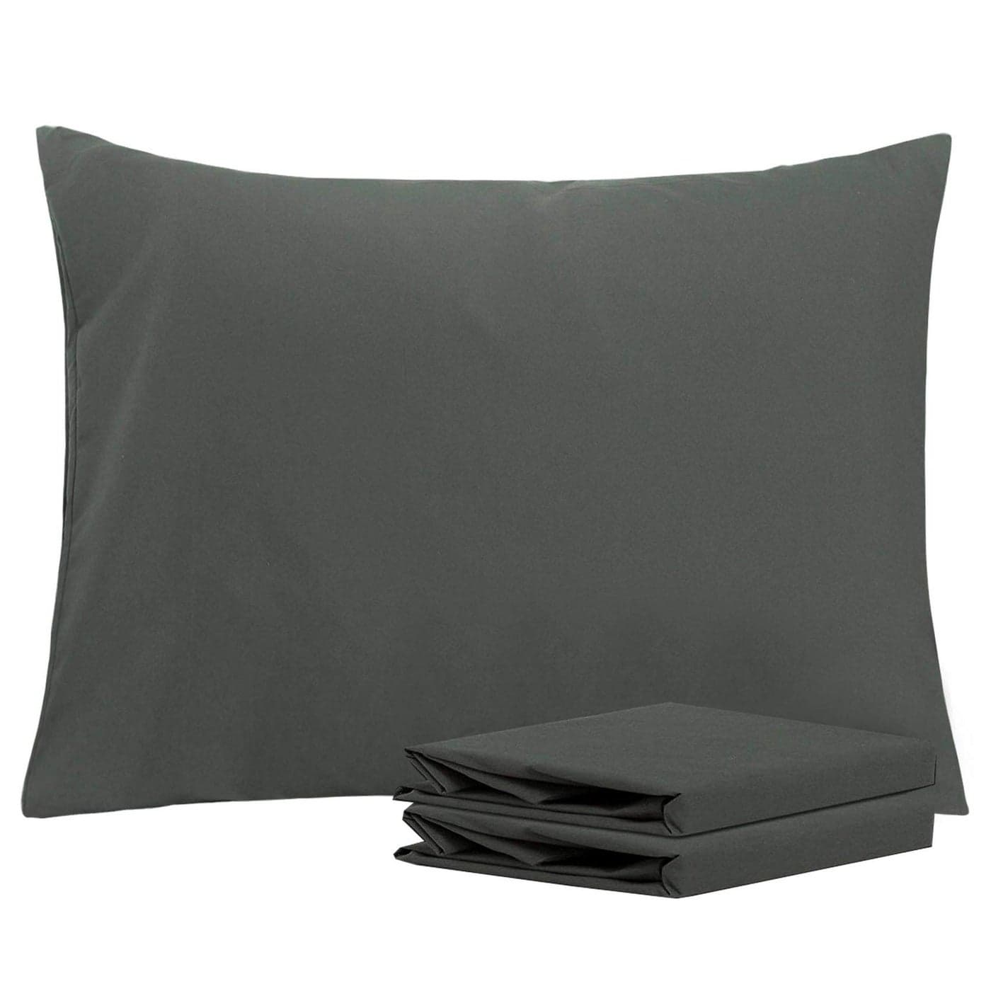 NTBAY Standard Pillowcase Set 2 Pack Brushed Microfiber 20x26 Pillowcases Soft WrinkleFree FadeResistant StainResistant Dark Grey Pillowcases with Envelope Closure 20x26 Inches Dark Grey