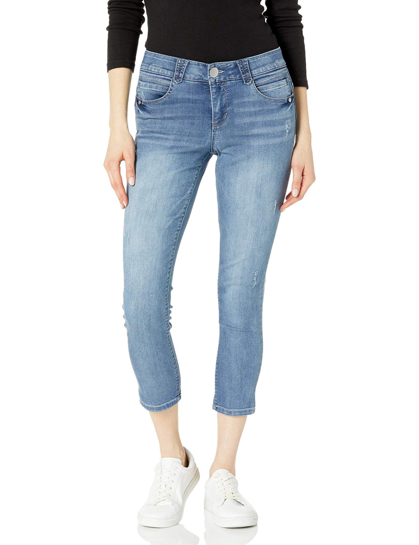 Democracy Women's Ab Solution Crop Jean, Light Blue, 12