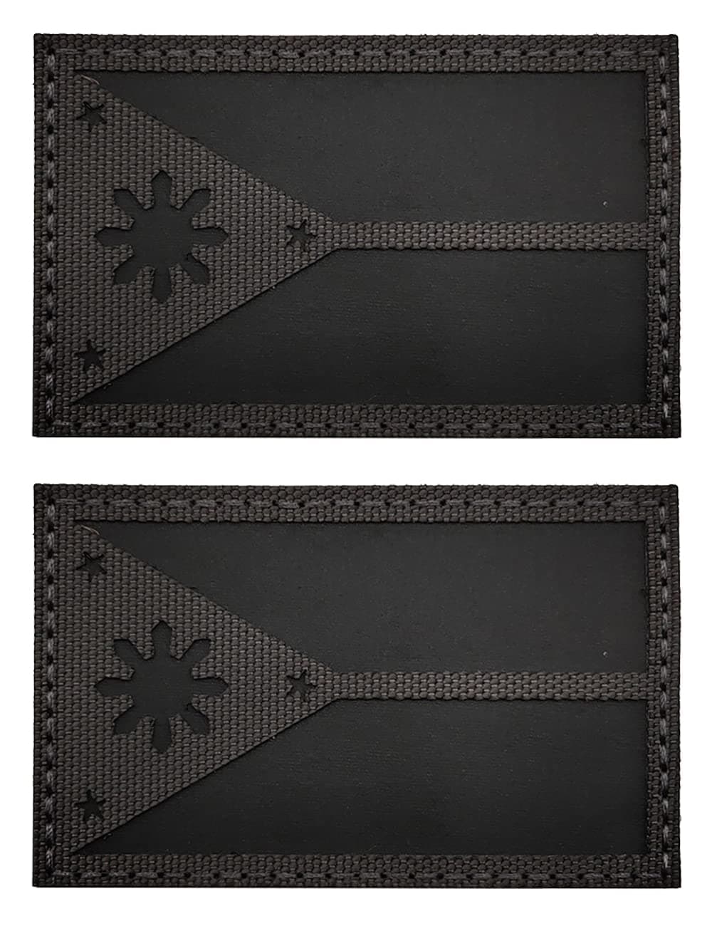 2 PCS AliPlus Philippines Flag Patches IR Infrared Reflective Patches Laser Cut Patch Tactical Morale Patch Hook and LoopGrey