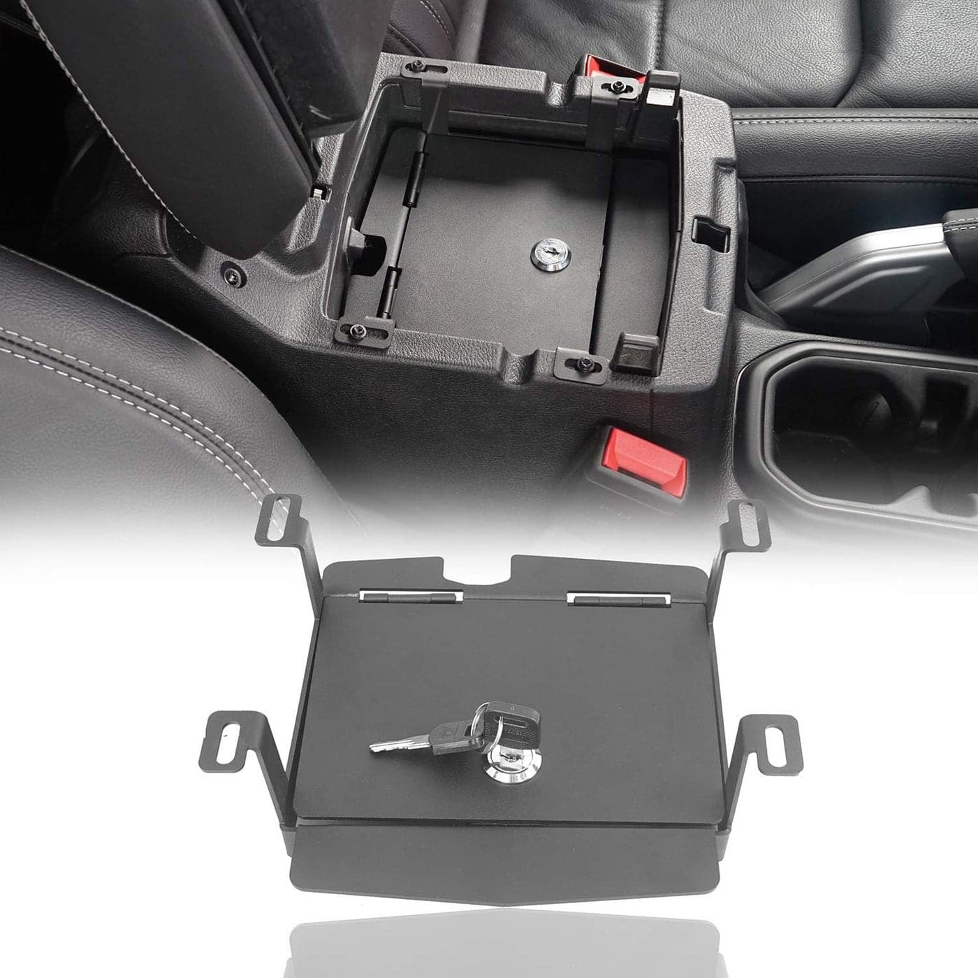 Hooke Road Interior Console Lock Box Security Storage for Jeep JL Wrangler/Gladiator JT 2018-2025