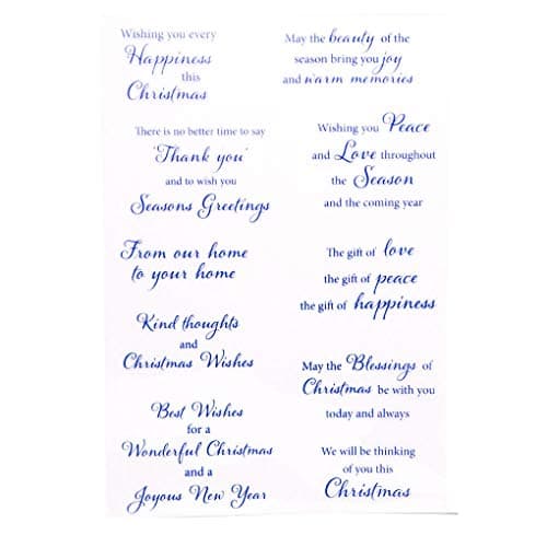 KWELLAM Words Christmas Wishes Thank You Seasons Greetings Clear Stamps for Card Making Decoration and DIY Scrapbooking