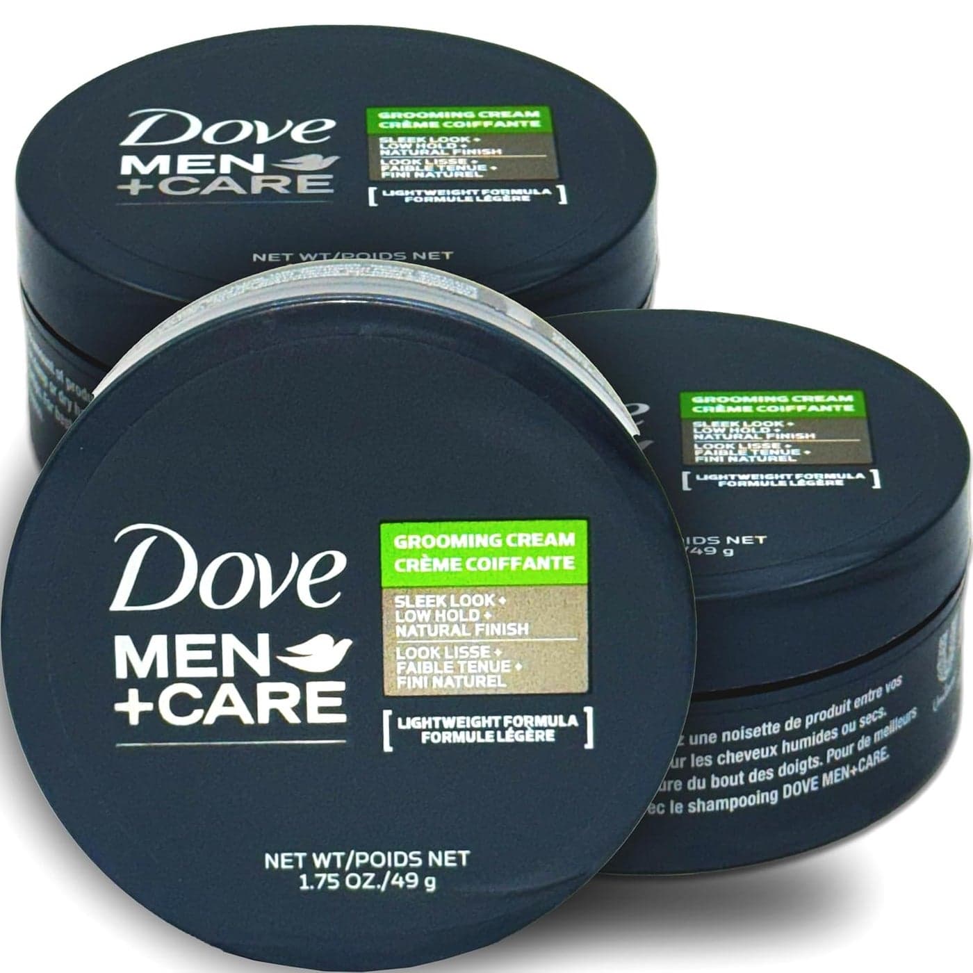 Dove MenCare Grooming Cream 3 Pack Hair Styling Cream for Men Lightweight Formula Defines and Conditions with Low Hold for Easy Styling and Natural Texture 175 oz Each