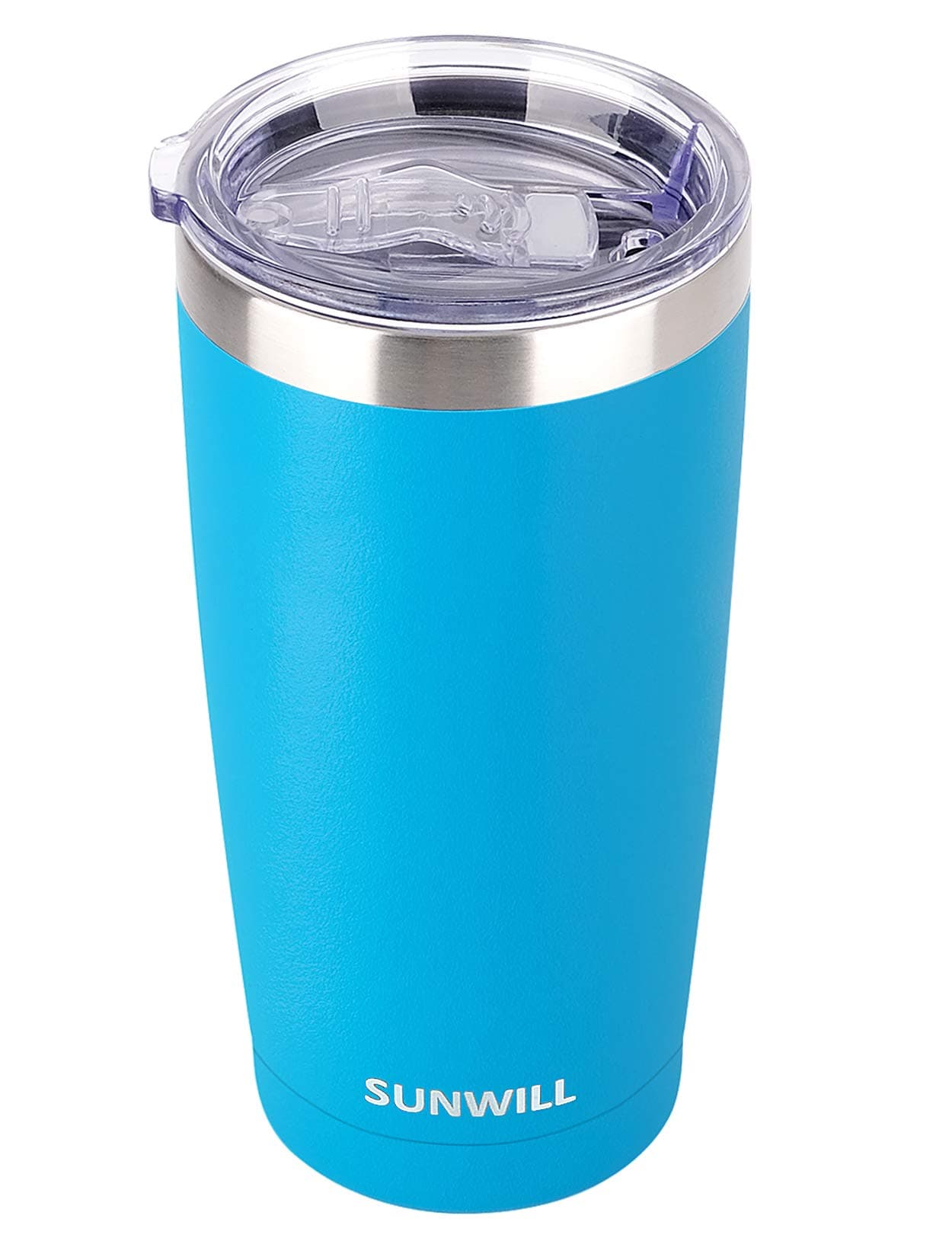 SUNWILL Travel Coffee Tumbler 20 oz, Insulated Mug with Lid, Stainless Steel Cup for Outdoor, Powder Coated Royal Blue
