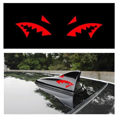 2PCS Personalized Car Stickers Decorate Car Shark Fin AntennaFunny Cars Stickers Car Decoration with Strong AdhesiveUniversal Car Stickers and Decals for Car SUV Truck Red
