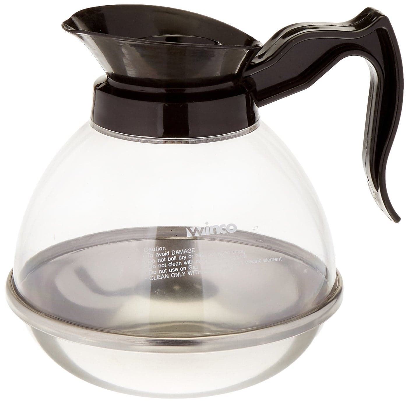 Winco Plastic Coffee Decanter Stainless Steel 64Ounce Medium