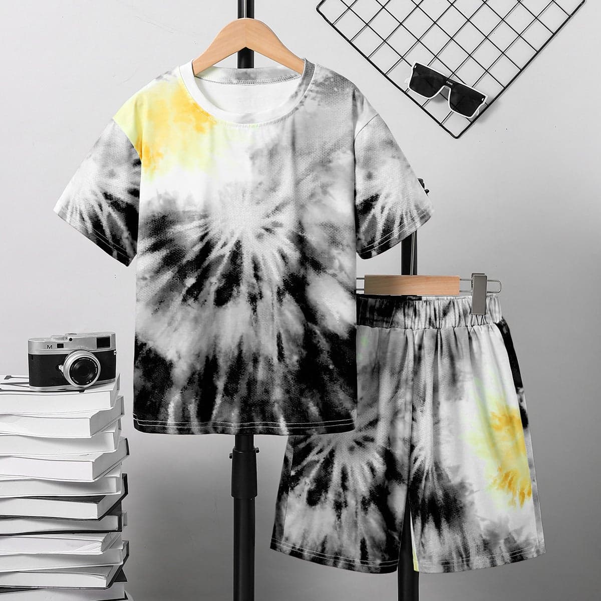 Children'S Summer Tie-Dye Set, Children'S Clothing, Summer Short-Sleeved Shorts, Sports Suit, Boys' Two-Piece Summer Set