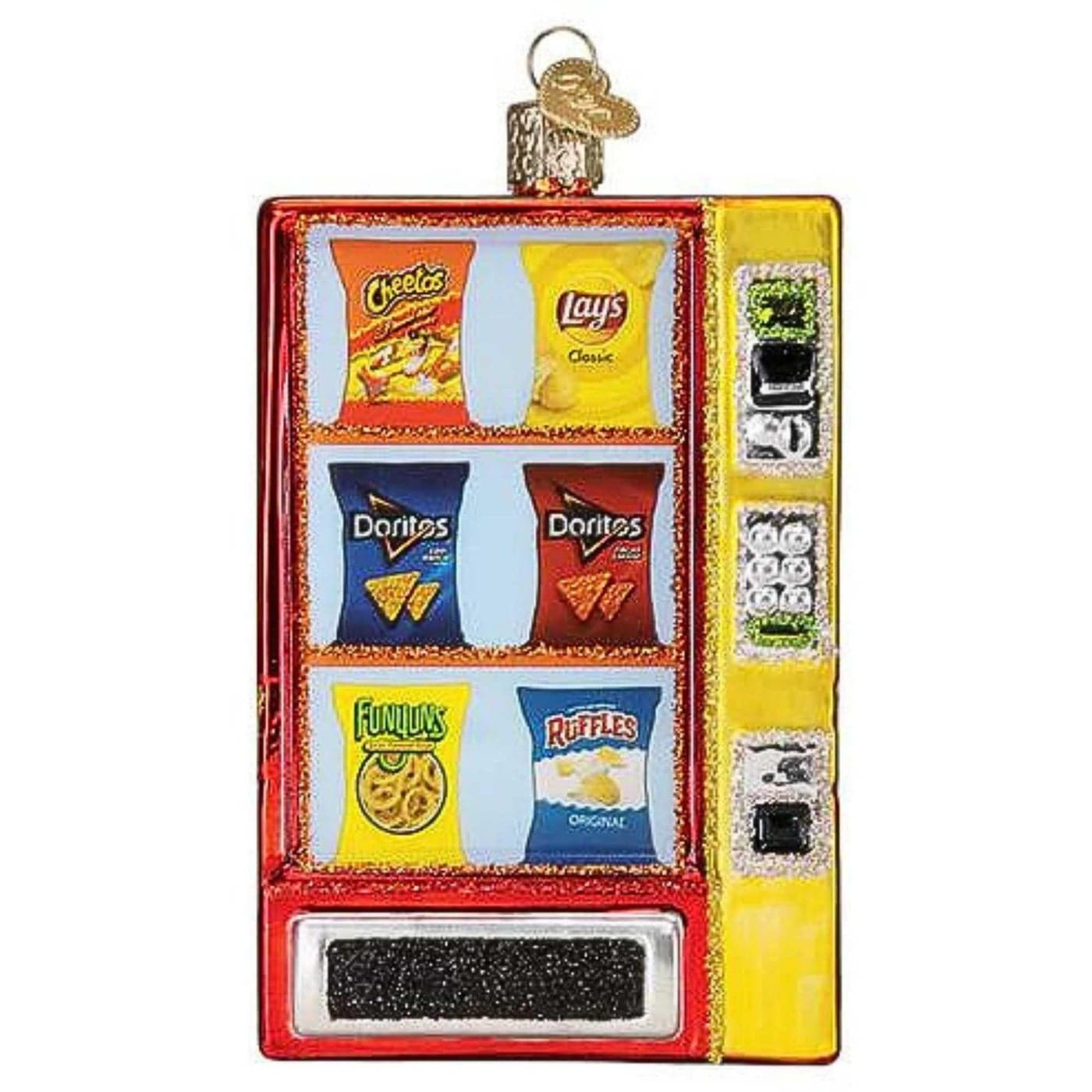 Old World Christmas Frito Lay Vending Machine Glass Hanging Ornament