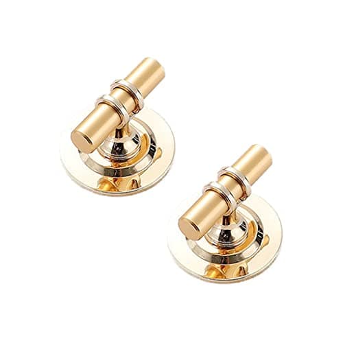 CcHhyyt 2 Pack Self-Stick Cabinet Handle Knobs Metal Drawer Pull Helper With Adhesive Sliding Door Handle for Refrigerator Window Wardrobe Peel and Stick (Single Hole, Gold)