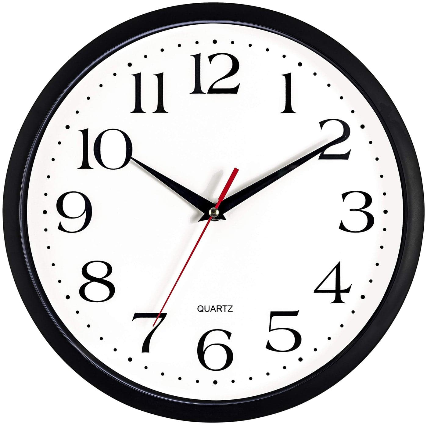 Bernhard Products Black Wall Clock Silent Non Ticking12 Inch Quality Quartz Battery Operated Round Easy to Read HomeOfficeKitchenClassroomSchool Clock Sweep Movement 12 Inch