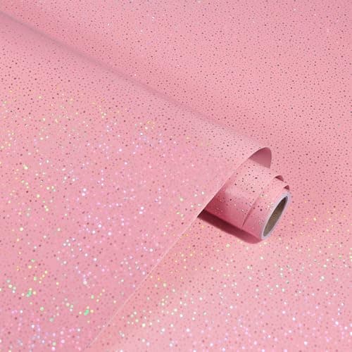 Pink Glossy Contact Paper Holographic Shiny Peel and Stick Wallpaper 15.7" X 80" Modern Sparkle Contact Paper Iridescent Self Adhesive Removable Vinyl DIY Film for Countertops Furniture Shelf Drawer
