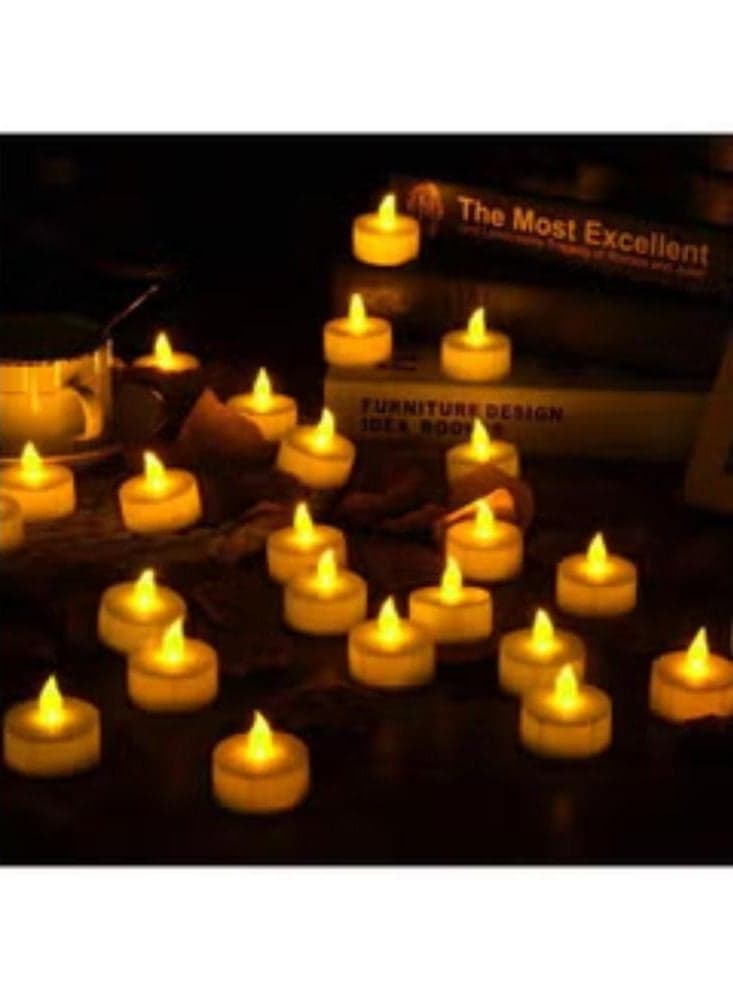 24-Piece LED Real Wax Battery Operated Flameless Candle Tea Light Set White