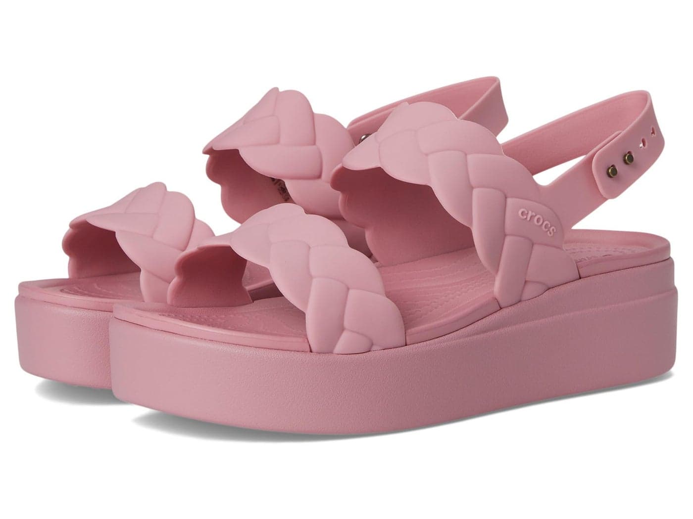 Crocs Women's Brooklyn Woven Low Wedges Platform Sandals Rosett Woven 10 Medium