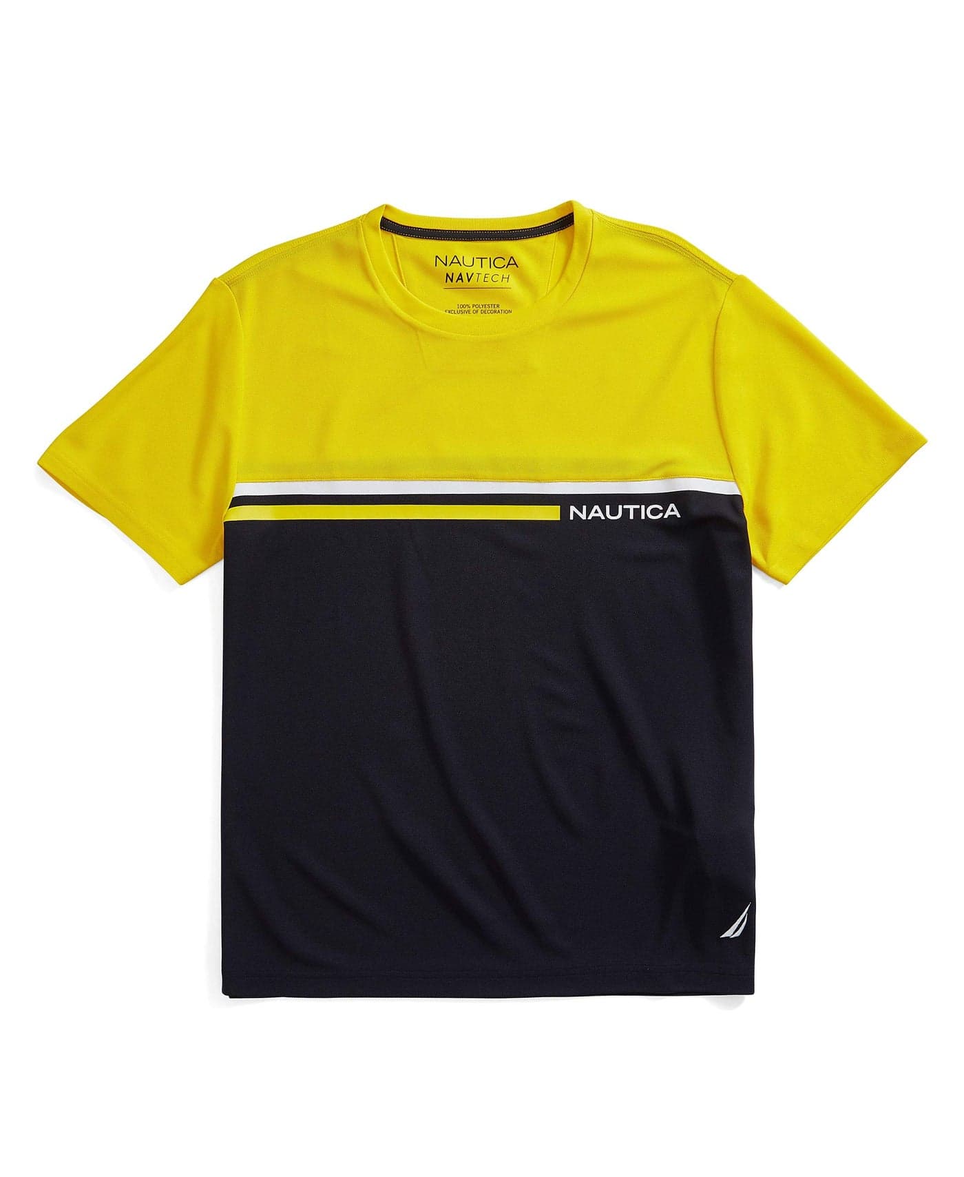 Nautica Men's Navtech Colorblock Tee, Zest,Large