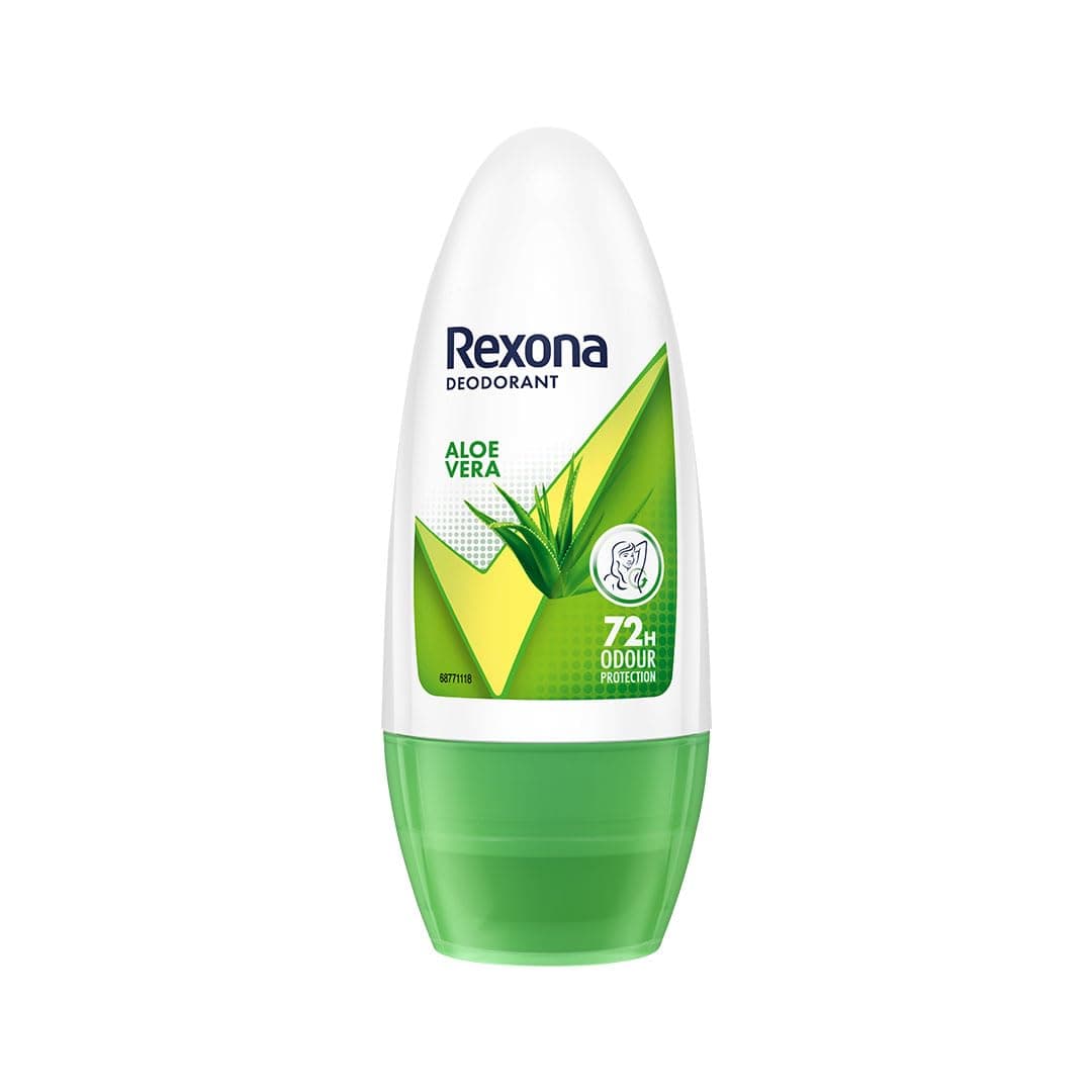 Rexona Aloe Vera Underarm Roll On Deodorant For Women Antiperspirant Removes Odour Keeps Skin Fresh Clean Alcohol Free Skin Friendly 50 ml