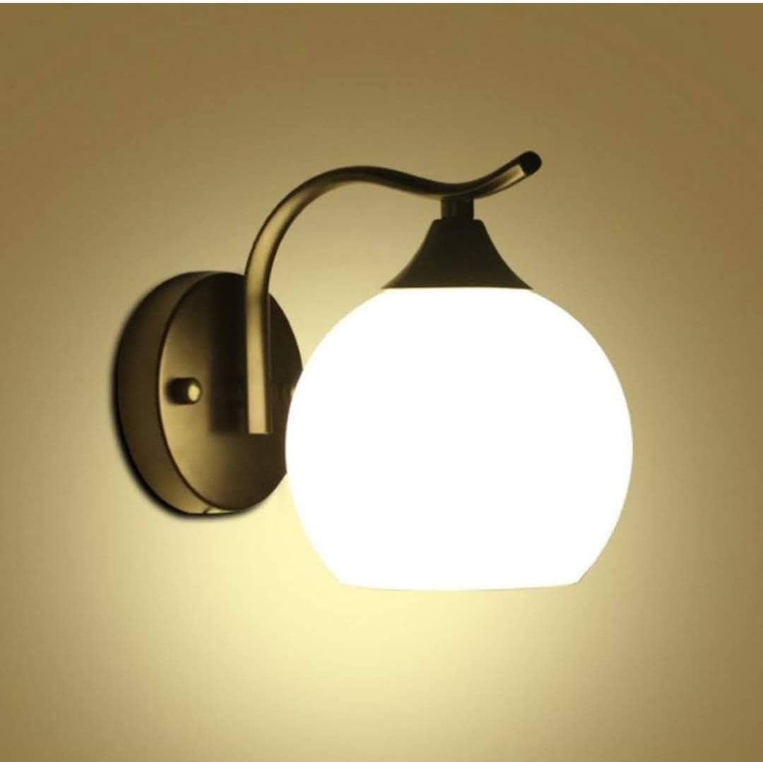 Avior Frosted Glass Wall Light for Bedroom, Living Room, Home Decoration Etc (Black)