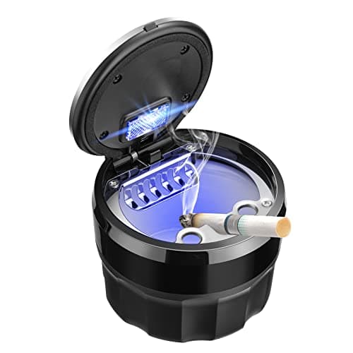 SOLARXIA Car Mini Ashtray with Lid Easy Clean Up Detachable Auto Ashtray for Most Car Cup Holder Home Office