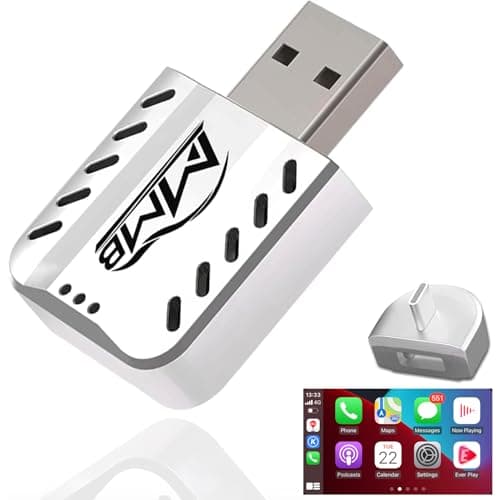 MMB Wireless Carplay Adapter for Apple 2026 Upgrade Mini Apple carplay Fast & Stable, No Delay,Plug and Play Convert Wired to Wireless CarPlay Adapter for iPhone 6+ and 2016+ Cars USB/Type C
