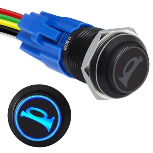 GEPHYNM Horn Button Momentary Push Button Switch Horn Switch for Car Modification Push Button Switch a Tail Plug Harness