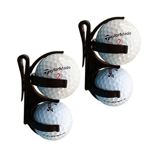 Golfoy Plastic Golf Balls Holder Clip (Pack of 2) - Black