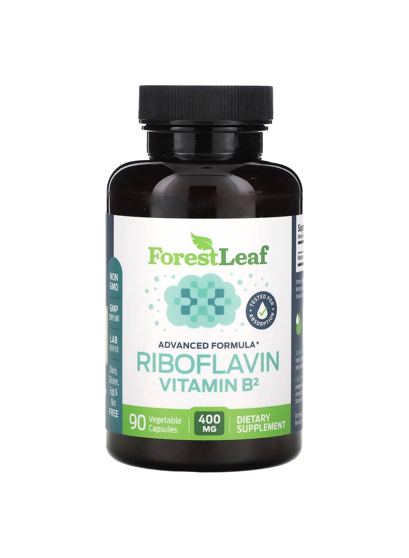 Riboflavin Vitamin B2, 400 mg, 90 Vegetable Capsules