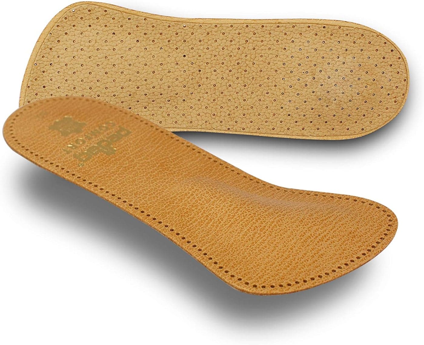 pedag Comfort Leather 3/4 Inserts for Whole Foot Support, Handmade in Germany, Men and Women's Dress Shoes, Flats, Ballet Flats, Sandals, Real Leather, Tan, 1 Pair, US M 13 / EU 46