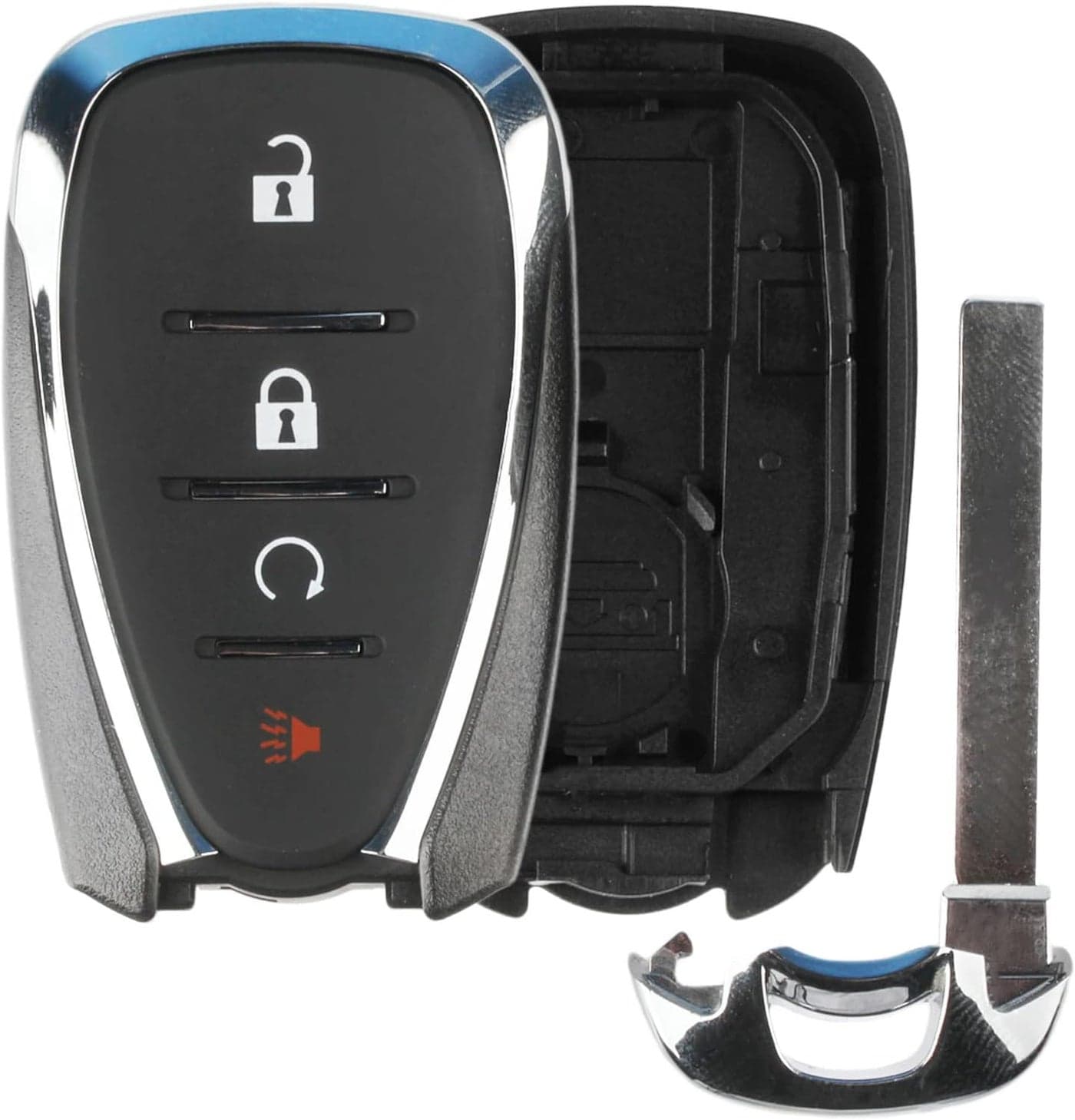 KeylessOption Remote Start 4-Button Key Fob Shell Case for GMC Chevrolet (HYQ4EA)