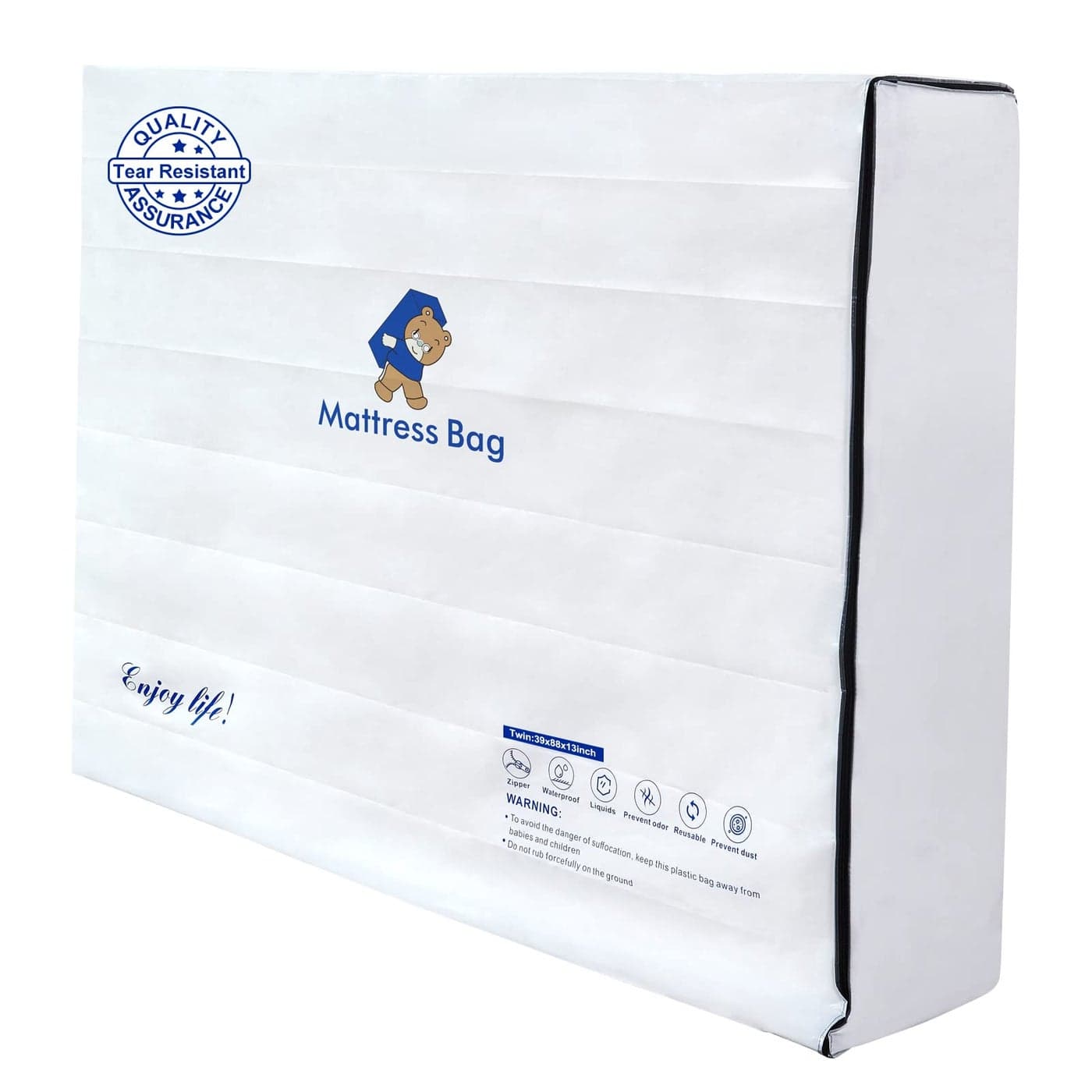 Excibubblebearbb Mattress Bags for Moving and Storage6 Mil Waterproof Zippered Mattress Bag Twin Size Extra Thick Tear Puncture Resistance HeavyDuty Mattress Moving Supplies