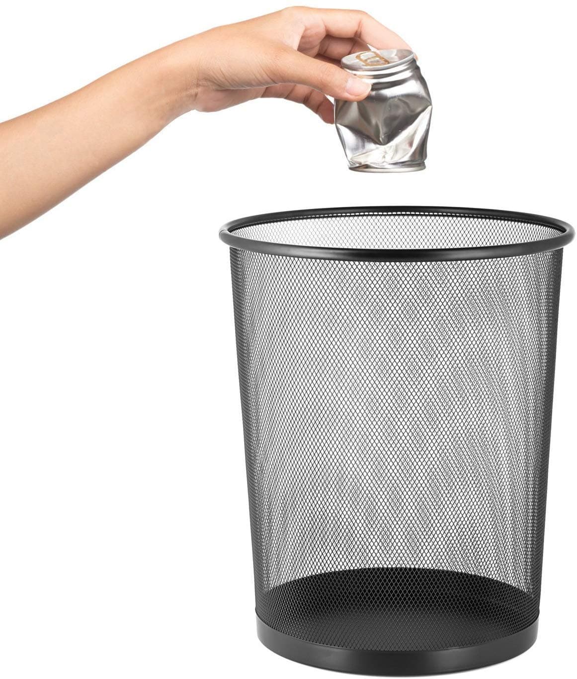 APURK Metal Mesh Medium Size Dustbin for Office useSmall RoomsSchool BedroomKids Room Home Multi Purpose BlackMetal Mesh Set of 2
