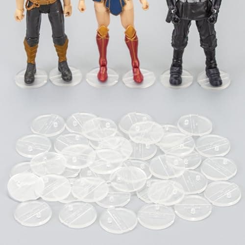 DisplayMore 32 Pieces 6 inch Action Figure StandSupport Display Stands With PegCompatible with 112 Scale Marvel Legends DC GI Joe MOTU Figure Toy 32PCSClearRound