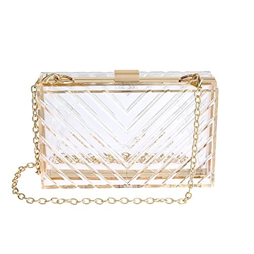 WJCD Clear Purses For Women Acrylic Clear Clutch Bag Stadium Approved (transparent)