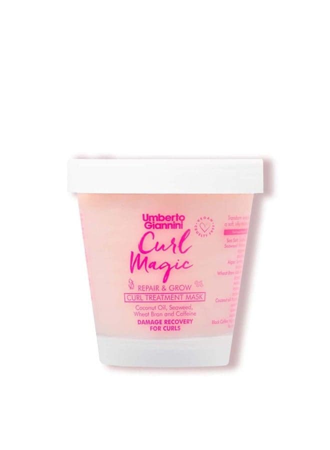 Curl Magic Hair Mask, Vegan & Cruelty Free Repair & Growth Curl Treatment Mask with Seaweed, Wheat Bran & Caffeine, 230 ml