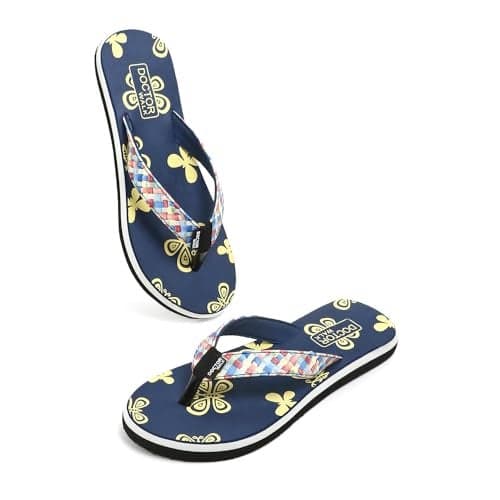 Doctor Walk Flip Flop for Women | Soft Comfortable | Breathable | Fashionable | Stylish | Trendy | Super soft | Lightweight | Anti-Slip Sole | Indoor & Outdoor | (DW-027) (Blue-07)
