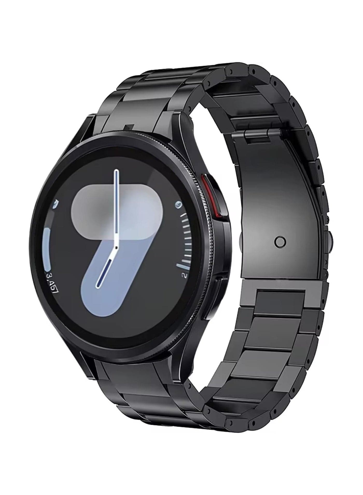 Band Compatible with Samsung Galaxy Watch 7 6 5 4 Band 40mm 44mm 45mm/Watch 6 4 Classic 42mm 46mm 43mm 47mm Metal Stainless Steel Bands Strap Men Women NOT for Galaxy Watch Ultra 47mm(2024) - Black