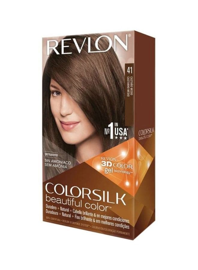 ColorSilk Beautiful Permanent Hair Colour 41 Medium Brown 59grams