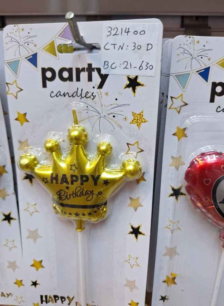Rozi Decoration Happy Birthday Golden Candle for Cake Decorations, Birthday Candle for Kids, Boy, Girl Birthday